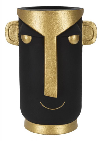 Vaza neagra/aurie din polirasina, 30x23,5x40 cm, Tribal Mauro Ferretti