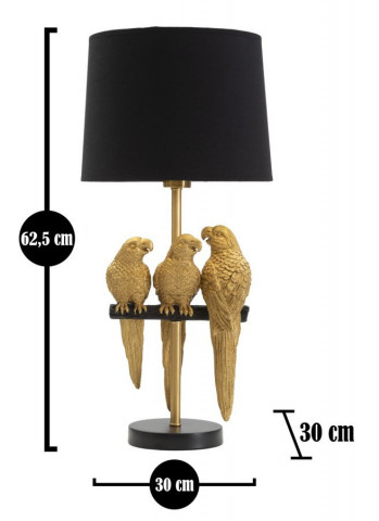 Veioza aurie/neagra din metal, Soclu E27 Max 40W, ∅ 30 cm, Parrots Mauro Ferretti - Img 6