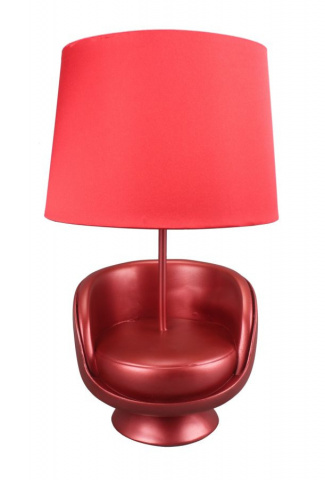 Veioza decorativa rosie din rasina si metal, ø 26 x H43 cm, Midcentury Mauro Ferreti