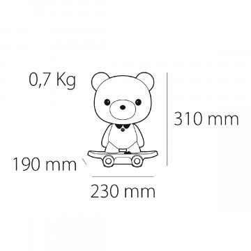 Veioza pentru copii Cute Pet Bear 1, 1x E14 / 7W / 12V, alb, Kelektron - Img 2