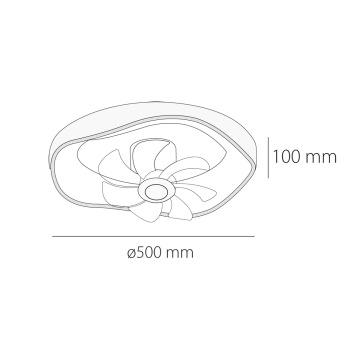 Ventilator de tavan LED Corfu, 7 pale, Ø50 cm, 35W, Alb, Kelektron - Img 3