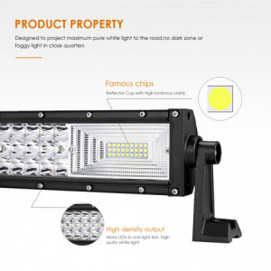 LED BAR AUTO 130 CM CURBAT 675W LEDURI PE 3 RANDURI 12V-24V 49140 LUMENI