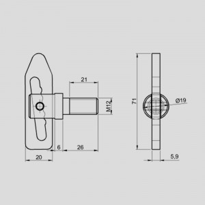 Inchizator tip bolt oblon M12