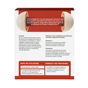 Lipozomal Propolis 100mg, Vitamina C 1000mg, D3 2000ui - 20 fiole - Img 3