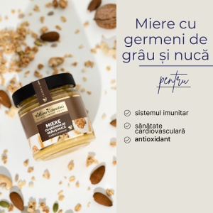 Miere cu germeni de grâu și nucă 270g - Img 2
