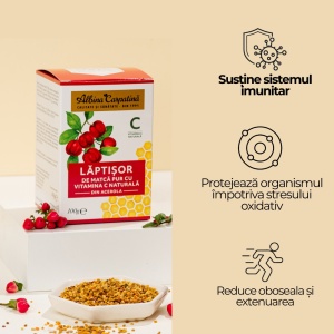 Lăptișor de matcă cu vitamina C naturală din Acerola 100+100g - Img 2