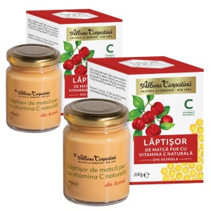 Lăptișor de matcă cu vitamina C naturală din Acerola 100+100g - Img 1