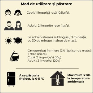 Lăptișor de matcă cu vitamina C naturală din Acerola 100g - Img 4