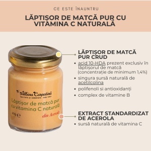 Lăptișor de matcă cu vitamina C naturală din Acerola 10g - Img 3
