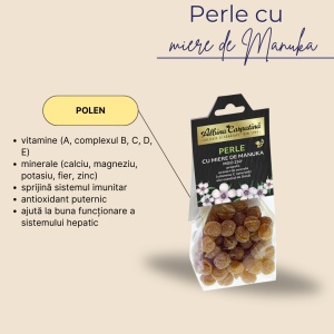 Perle cu miere de manuka MGO 250+, propolis, vitamina C naturală, lamăie 100g - Img 3