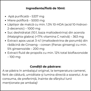 Apielixir energie și vitalitate 10 fiole x 10ml - Img 4