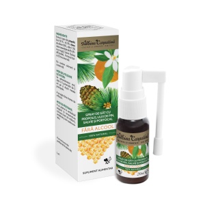 Spray de gât cu propolis, ulei de pin, salvie și portocală 20ml