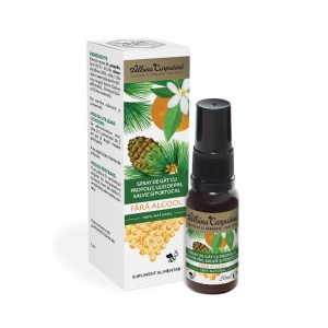Spray de gât cu propolis, ulei de pin, salvie și portocală 20ml - Img 1