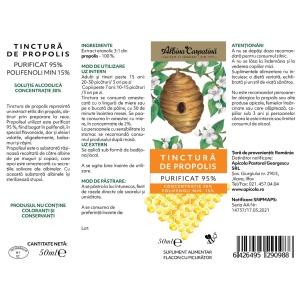 Tinctură de propolis purificat 95% Polifenoli min. 15% - 50ml+50ml - Img 7