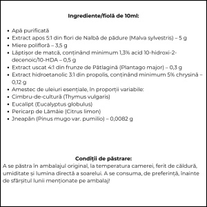 Apielixir sănătatea căilor respiratorii 20 fiole x 10ml - Img 3