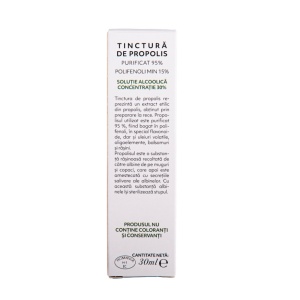 Tinctură de propolis purificat 95% 30ml - Polifenoli min. 15% - Img 2