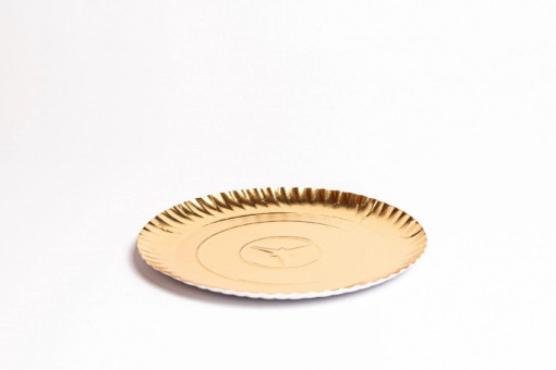 Set 100 buc Tavite Rotunde Tort 1 Plastifiate Aurii