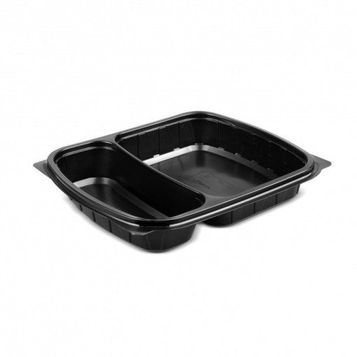 Set 50 buc Caserola Termo Neagra 2 Compartimente