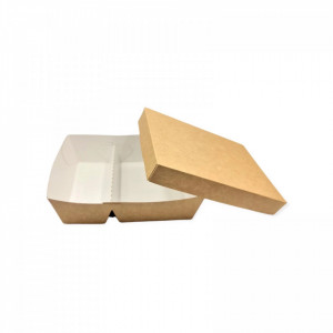 Set 100 buc Meniu Carton 2 Compartimente - Natur - Img 1