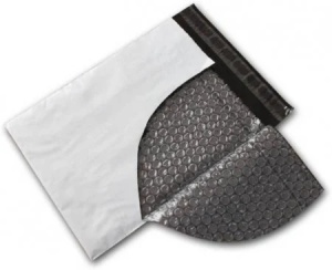 Set 50 buc Pungi plic - GRI - ANTISOC cu bule PLASTIC - 230 x 320 + 50 (A4) mm cu banda adeziva permanenta - Img 1