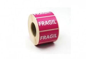 1000 buc Rola cu eticheta "FRAGIL" 60x40 mm, autoadezive, 1000 buc - Img 1