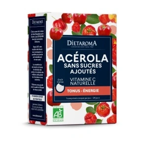 ACEROLA 1000 ECO 24 comprimate fara zahar, 12 comprimate x 2 tuburi, gust placut, sustine sistemul imunitar, reduce oboseala