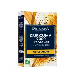 CURCUMA BIO 9000 cu PIPER NEGRU - Turmeric și piperina, 60 comprimate