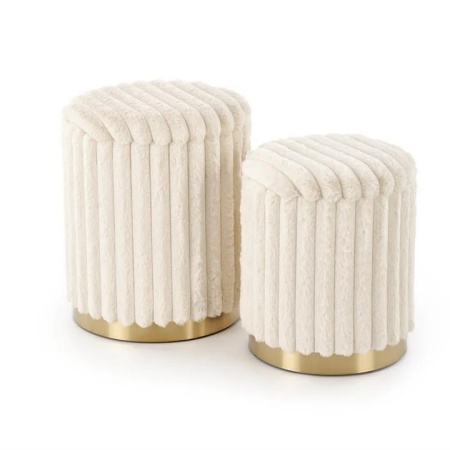 Set 2 tabureți, stofă crem – model Fido