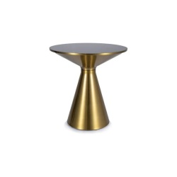 Măsuță de cafea, negru/auriu, sticlă/metal, 50x50x53 cm – model SETI