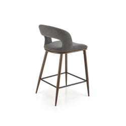 Scaun de bar, gri/nuc, stofă clasică, 48x52x92 cm – model H114 - Img 2