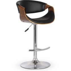 Scaun de bar, piele ecologică, negru, 53x50x88 cm – model H100
