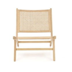 Scaun de grădină cu structură din lemn și ratan natural, 65x74x82 cm – FODEN 2 - Img 1