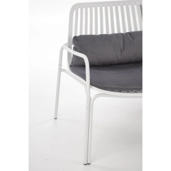 Scaun de grădină din polipropilenă și oțel, alb/gri, 71x66x75 cm – Melby - Img 2