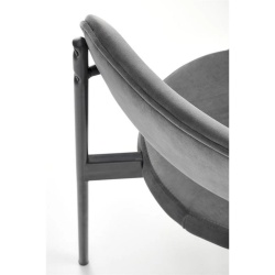 Scaun dining gri, tapițat cu stofă catifelată și picioare metalice – model K509 - Img 5