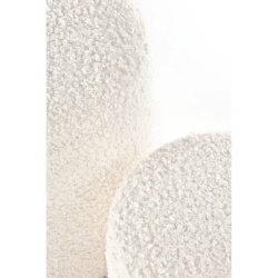 Set 2 tabureți, crem, țesătură din blană artificială, structură din lemn – model Cancun - Img 2