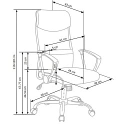 Scaun ergonomic, gri, 61x63x110/120 cm – model Vire - Img 2