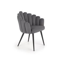 Scaun tapitat gri inchis, stofa catifelata, 65x62x85 cm – model K410 - Img 1
