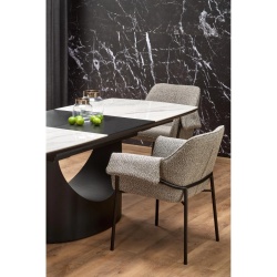 Scaun tapițat, gri/negru, stofă, 68x62x83 cm – model K522 - Img 6