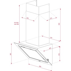 Hotă şemineu, design vertical, motor EcoPower - Img 6
