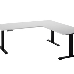Masă birou, alb/negru cu înălțime reglabilă electric, 185x77x74-127 cm – model BEN 11 - Img 1