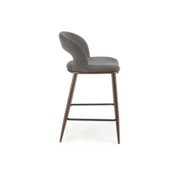 Scaun de bar, gri/nuc, stofă clasică, 48x52x92 cm – model H114 - Img 3