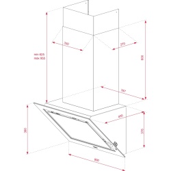 Hotă şemineu, design vertical, motor EcoPower - Img 5