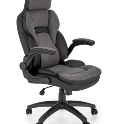 Scaun birou, negru/gri, piele ecologică/țesătură, 67x69x120/128 cm - model VALERIO