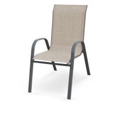 Scaun de grădină gri din material textil și metal, 55x72x95 cm – Mosler