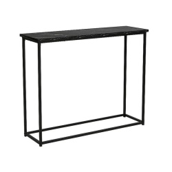 Consola cu efect de marmură neagră din PAL și metal, 100x30x80 cm - ROSSI C