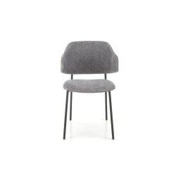 Scaun dining gri deschis, tapițat cu stofă și picioare metalice – model K497 - Img 3