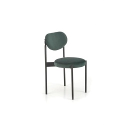 Scaun dining verde, tapițat cu stofă catifelată și picioare metalice – model K509 - Img 1