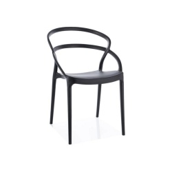 Scaun GLIS, negru, polipropilenă, 52x43x81 cm