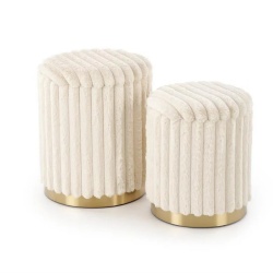 Set 2 tabureți, stofă crem – model Fido