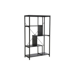 Bibliotecă neagră din PAL laminat și metal, 85x35x163 cm - NET A